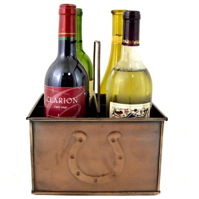 1216 - HORSE SHOE COPPER WINE HOLDER